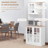 HOMCOM-Credenza-Moderna-in-Legno-MDF-Bianco-con-2-Vetrinette-80-x-37-x-183-cm