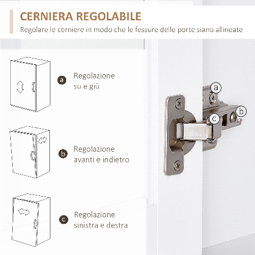 HOMCOM-Credenza-Moderna-in-Legno-MDF-Bianco-con-2-Vetrinette-80-x-37-x-183-cm