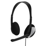 Hama Essential HS 200 Auricolare Cablato A Padiglione Musica e Chiamate Nero Argento (PC Headset BLK - Hama HS-P100 PC O