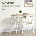 HOMCOM-Sedie-e-Tavolo-da-Pranzo-Set-3-Pezzi-con-2-Sedie-e-Tavolo-Ovale-con-Ripiano-in-MDF-e-Acciaio