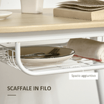 HOMCOM-Sedie-e-Tavolo-da-Pranzo-Set-3-Pezzi-con-2-Sedie-e-Tavolo-Ovale-con-Ripiano-in-MDF-e-Acciaio