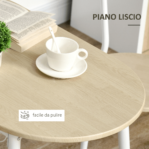 HOMCOM-Sedie-e-Tavolo-da-Pranzo-Set-3-Pezzi-con-2-Sedie-e-Tavolo-Ovale-con-Ripiano-in-MDF-e-Acciaio