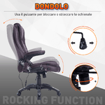 HOMCOM-Sedia-da-Gaming-Massaggiante-Poltrona-da-Ufficio-Girevole-con-Riscaldamento-Ecopelle-Altezza-Regolabile-62-x-68-x-111-121cm-Marrone