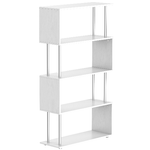 HOMCOM Libreria di Design mobili per soggiorno per soggiorno Moderna 4 Ripiani, Bianco, 80x30x145cm