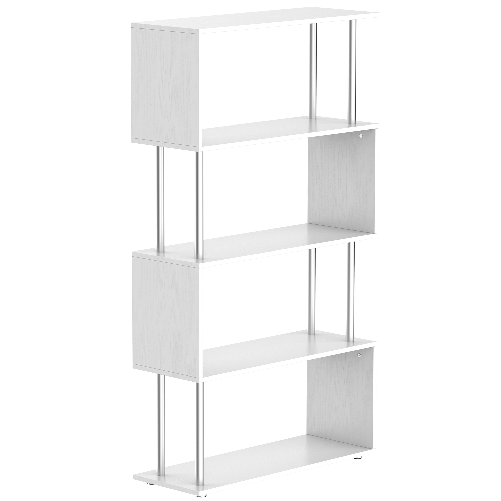 HOMCOM-Libreria-di-Design-mobili-per-soggiorno-per-soggiorno-Moderna-4-Ripiani-Bianco-80x30x145cm
