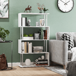 HOMCOM-Libreria-di-Design-mobili-per-soggiorno-per-soggiorno-Moderna-4-Ripiani-Bianco-80x30x145cm
