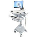 Ergotron StyleView Alluminio, Grigio, Bianco Pannello piatto Carrello multimediale