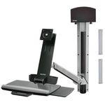 Ergotron StyleView Sit-Stand Combo System 61 cm 24 Alluminio (SV COMBO ARM NO WORKSURFACE - PRE-CONFIG SMALL CPU HOLDER)