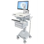 Ergotron StyleView Alluminio, Grigio, Bianco Pannello piatto Carrello multimediale