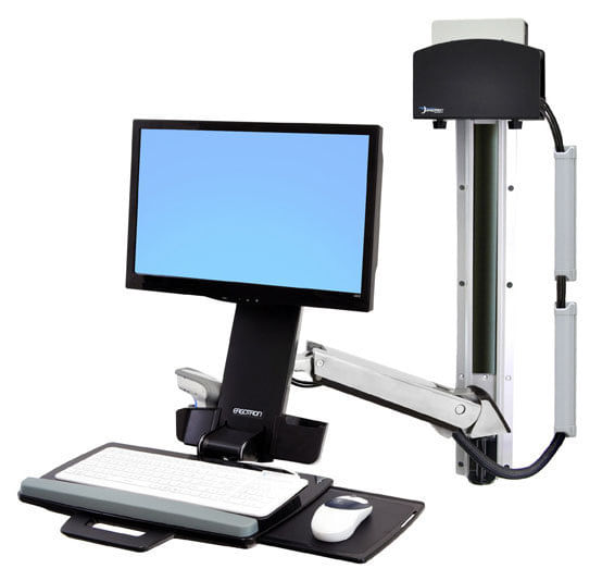 Ergotron-StyleView-Sit-Stand-Combo-System-61-cm-24-Alluminio--SV-COMBO-ARM-NO-WORKSURFACE---PRE-CONFIG-SMALL-CPU-HOLDER-