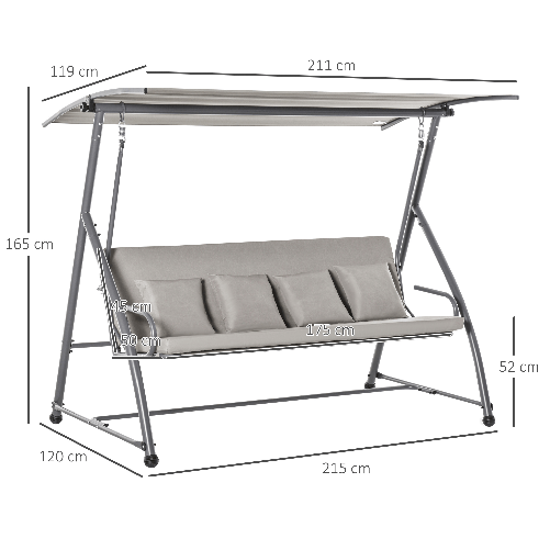 Outsunny-Dondolo-da-Esterni-2in1-per-3-Persone-Convertibile-in-Letto-con-Tettuccio-218x120x168cm-Cachi-Chiaro