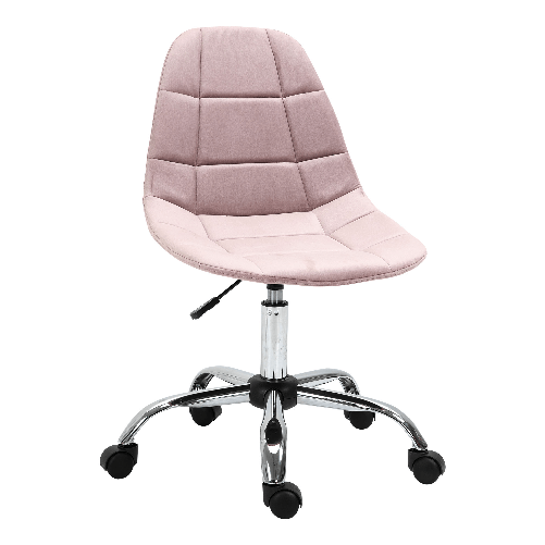 Vinsetto-Sedia-da-Ufficio-Girevole--Design-Ergonomico-e-Regolabile-Senza-Braccioli-Rosa-59x59x81-91cm