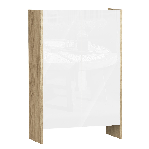 HOMCOM-Armadietto-a-Due-Ante-per-Bagno-Mobiletto-da-Ingresso-o-Camera-in-Legno-Color-Rovere-e-Bianco-60-x-25-x-90cm