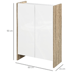 HOMCOM-Armadietto-a-Due-Ante-per-Bagno-Mobiletto-da-Ingresso-o-Camera-in-Legno-Color-Rovere-e-Bianco-60-x-25-x-90cm