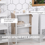 HOMCOM-Armadietto-a-Due-Ante-per-Bagno-Mobiletto-da-Ingresso-o-Camera-in-Legno-Color-Rovere-e-Bianco-60-x-25-x-90cm