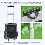 PawHut-Trasportino-Zaino--2-in-1-per-Cani-e-Gatti-con-Tasche-Laterali-Maniglia-Telescopica-e-Ruote-42x25x55cm-Grigio