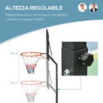 HOMCOM-Canestro-Basket-per-Adulti-con-Altezza-Regolabile---Nero