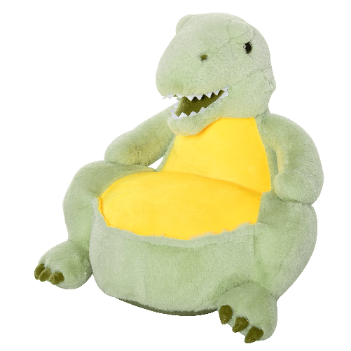 HOMCOM-Poltroncina-per-Bambini-Forma-Dinosauro-in-Peluche-con-Base-Antiscivolo-Poltrona-per-Cameretta-Verde-60x55x59cm