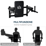 HOMCOM-Supporto-per-Sollevamenti-Fissaggio-a-Parete-per-Allenamento-Muscolari-Tubi-d-Acciaio-Nero