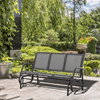 Outsunny-Panchina-a-Dondolo-da-Giardino-a-3-Posti-in-Metallo-e-Tessuto-a-Rete-Traspirante-151x75x85cm-Grigio