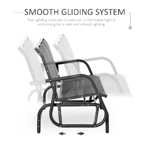 Outsunny-Panchina-a-Dondolo-da-Giardino-a-3-Posti-in-Metallo-e-Tessuto-a-Rete-Traspirante-151x75x85cm-Grigio