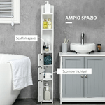 kleankin-Colonna-Bagno-con-Mensole-e-Armadietti-Mobile-Alto-Salvaspazio-in-Legno-15x17x120cm-Bianco