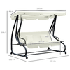 Outsunny-Dondolo-da-Giardino-3-Posti-Convertibile-in-Letto-a-Dondolo-con-Tetto-Regolabile-2-Portabicchieri-Crema-200×120×164cm