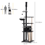 PawHut-Tiragraffi-per-Gatti-Multilivello-Alto-210-240cm-con-Cuccia-e-Amaca