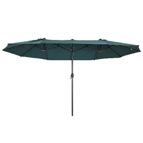 Outsunny-Ombrellone-da-Giardino-Doppio-con-Apertura-a-Manovella-in-Acciaio-e-Poliestere-455x265x238cm-Verde-Scuro