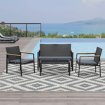 Outsunny-Set-4-Pezzi-Salotto-da-Esterni-con-2-Sedie-Divano-e-Tavolino-Mobili-da-Giardino-in-Rattan-e-Acciaio-Nero