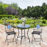 Outsunny-Set-da-Giardino-3-Pezzi-Tavolino-e-2-Sedie-Pieghevoli-con-Mosaico-Blu