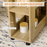 HOMCOM-Set-Tavolo-e-Sedie-5-Pezzi-in-Truciolato-Tavolo-Rotondo-con-2-Ripiani-Aperti-e-4-Sgabelli-Moderni