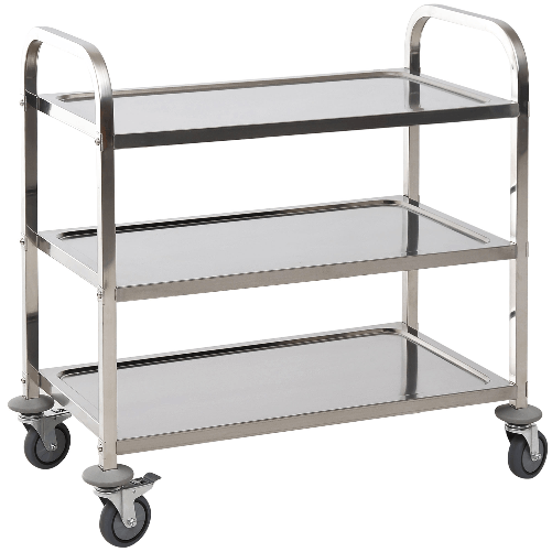 HOMCOM-Carrello-da-Cucina-3-Ripiani-Aperti-4-Ruote-Omnidirezionali-con-2-Freni-Cuscinetti-Anti-Collisione-in-Acciaio-Inossidabile-430-Argento-85x45x90cm