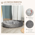 PawHut-Cuccia-per-Cani-Imbottita-con-Bordi-Rialzati-e-Cuscino-Rivestimento-in-Velluto-Sfoderabile-102x74x23cm---Grigio-Scuro