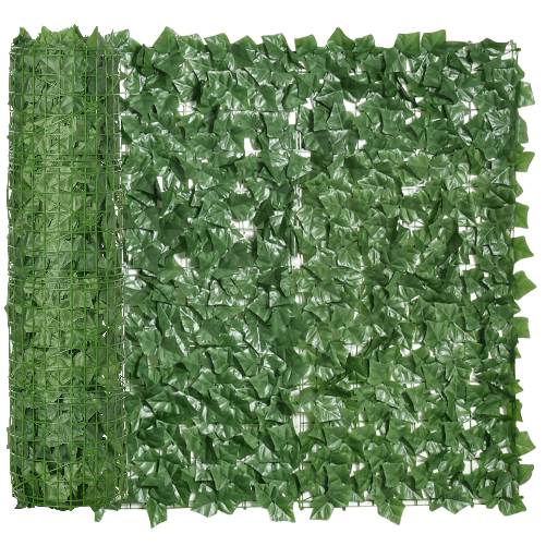Outsunny-Rotolo-di-Siepe-Artificiale-per-Balcone-e-Giardino-in-PE-Anti-UV-con-Foglie-Verde-Scuro-300x100cm