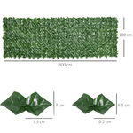 Outsunny-Rotolo-di-Siepe-Artificiale-per-Balcone-e-Giardino-in-PE-Anti-UV-con-Foglie-Verde-Scuro-300x100cm