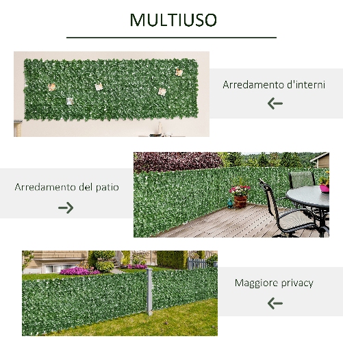 Outsunny-Rotolo-di-Siepe-Artificiale-per-Balcone-e-Giardino-in-PE-Anti-UV-con-Foglie-Verde-Scuro-300x100cm