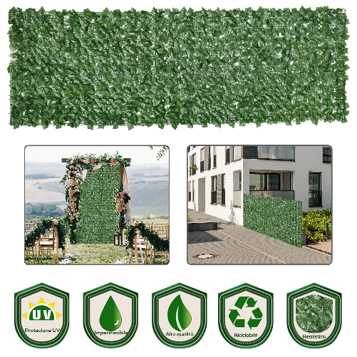 Outsunny-Rotolo-di-Siepe-Artificiale-per-Balcone-e-Giardino-in-PE-Anti-UV-con-Foglie-Verde-Scuro-300x100cm