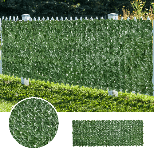 Outsunny-Rotolo-di-Siepe-Artificiale-per-Balcone-e-Giardino-in-PE-Anti-UV-con-Foglie-Verde-Scuro-300x100cm