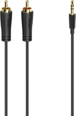 Hama-3.5mm-Jack-Plug-to-2x-RCA-Plugs-Gold-plated-3-Metre