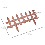 Outsunny-Staccionata-in-Legno-di-Pino-da-12-Pezzi-per-Aiuole-Giardino-e-Orto-Altezza-34cm