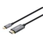 Manhattan 153607 cavo e adattatore video 2 m HDMI tipo A Standard USB tipo-C Nero Argento (USB-C to HDMI Cable 4K30Hz 2m