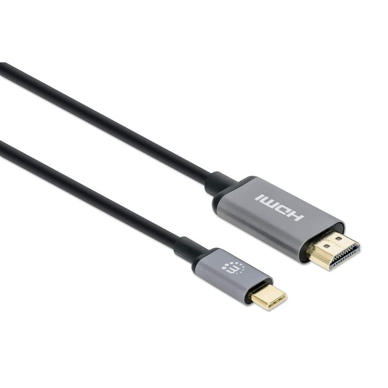 Manhattan-153607-cavo-e-adattatore-video-2-m-HDMI-tipo-A-Standard-USB-tipo-C-Nero-Argento--USB-C-to-HDMI-Cable-4K30Hz-2m