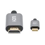 Manhattan-153607-cavo-e-adattatore-video-2-m-HDMI-tipo-A-Standard-USB-tipo-C-Nero-Argento--USB-C-to-HDMI-Cable-4K30Hz-2m