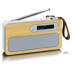 Radio-FM-portatile-DAB-Lenco-PDR-040-Bamboo-con-BT-bianca