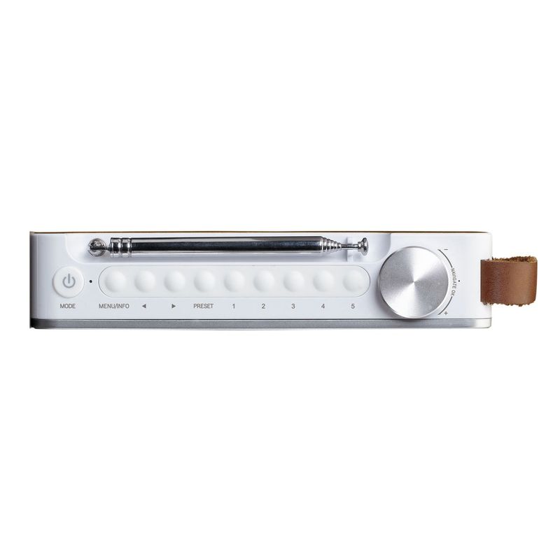 Radio-FM-portatile-DAB-Lenco-PDR-040-Bamboo-con-BT-bianca