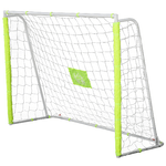 HOMCOM Porta da Calcio per Adulti e Bambini Rete con Bersaglio Centrale e Pali in Tessuto Giallo 186x62x123cm