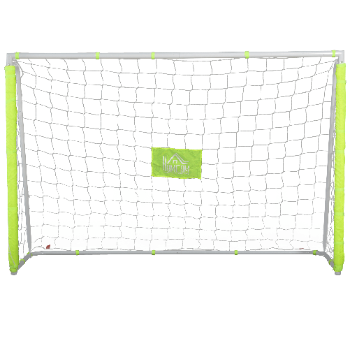 HOMCOM-Porta-da-Calcio-per-Adulti-e-Bambini-Rete-con-Bersaglio-Centrale-e-Pali-in-Tessuto-Giallo-186x62x123cm