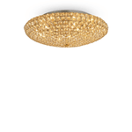 Ideal Lux Plafoniera Contemporanea King Metallo-Cristallo Oro 9 Luci G9 3W 3000K