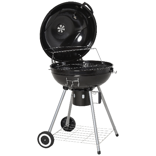 Outsunny-Barbecue-a-Carbonella-con-Coperchio-e-Termometro-Doppia-Griglia-in-Metallo-Nero